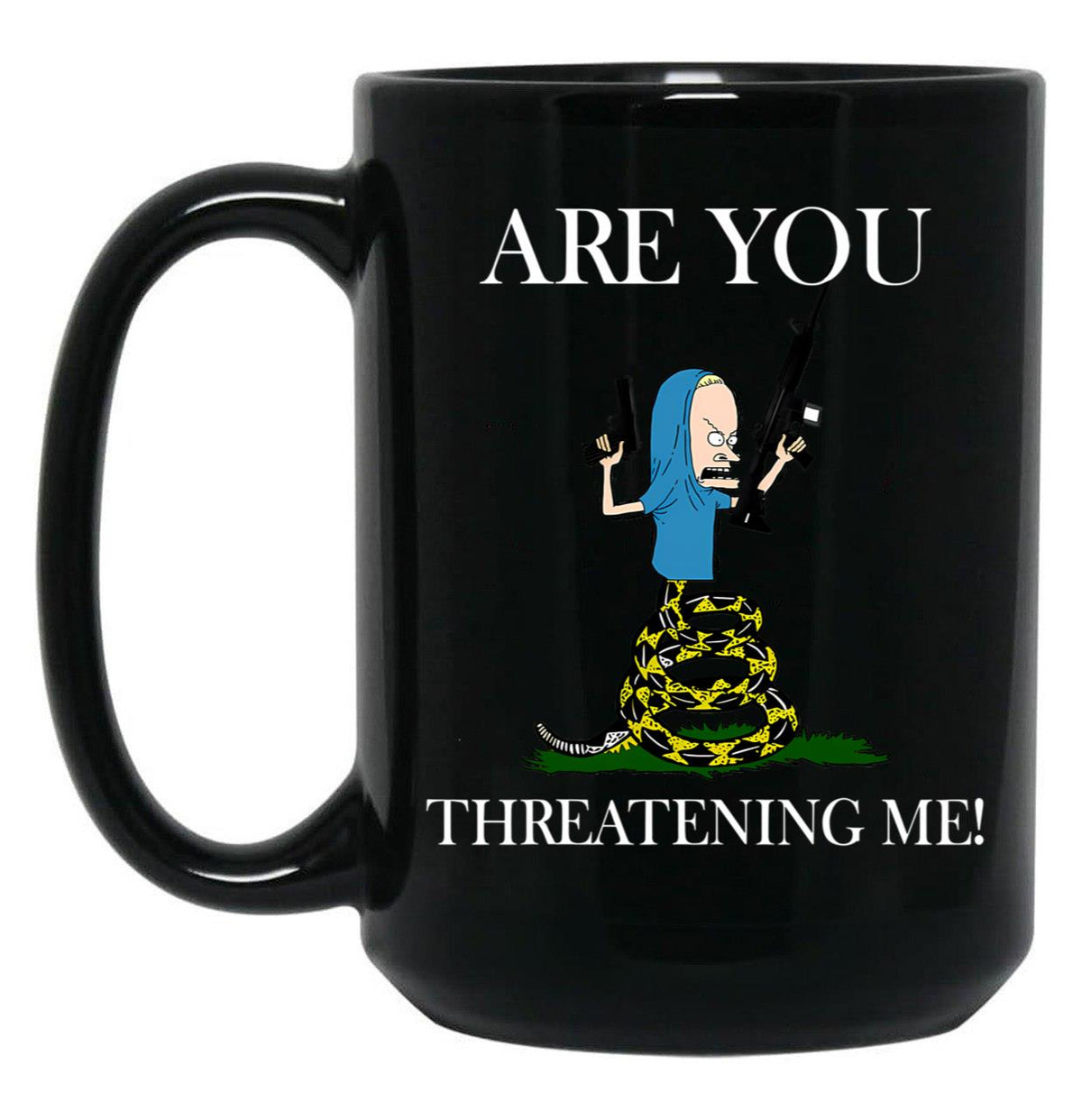 Are You Threatening Me Halloween Black Coffee Mug, Gift Coffee Mug - Black