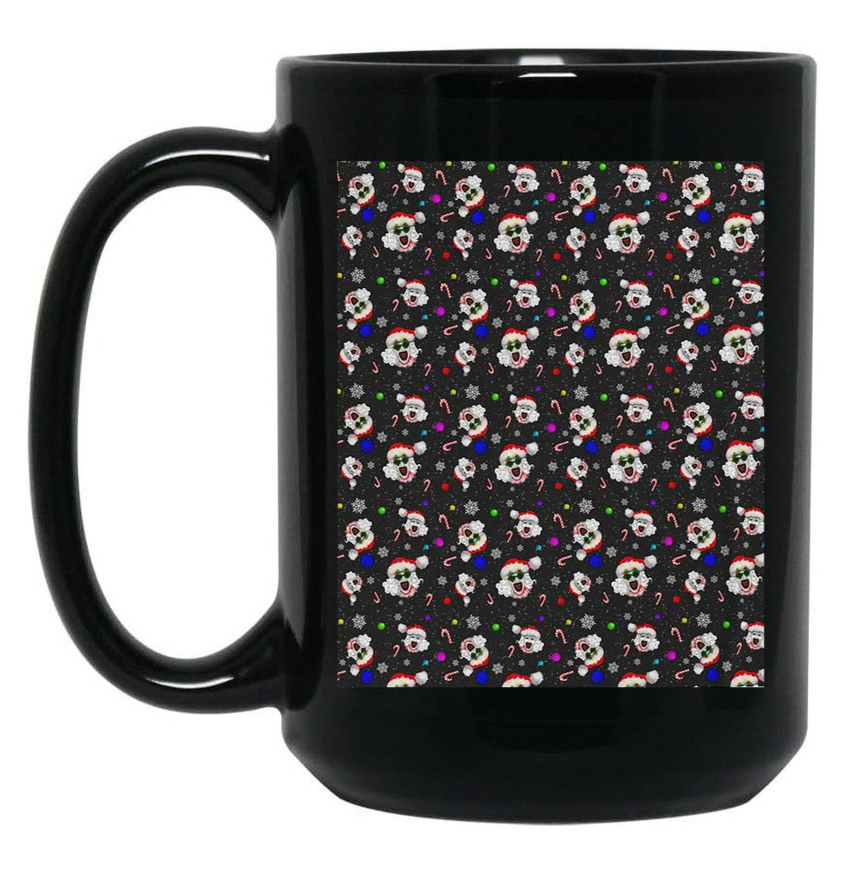 Art The Clown Terrifier 3 Christmas Pattern Black Coffee Mug, Gift Coffee Mug - Black