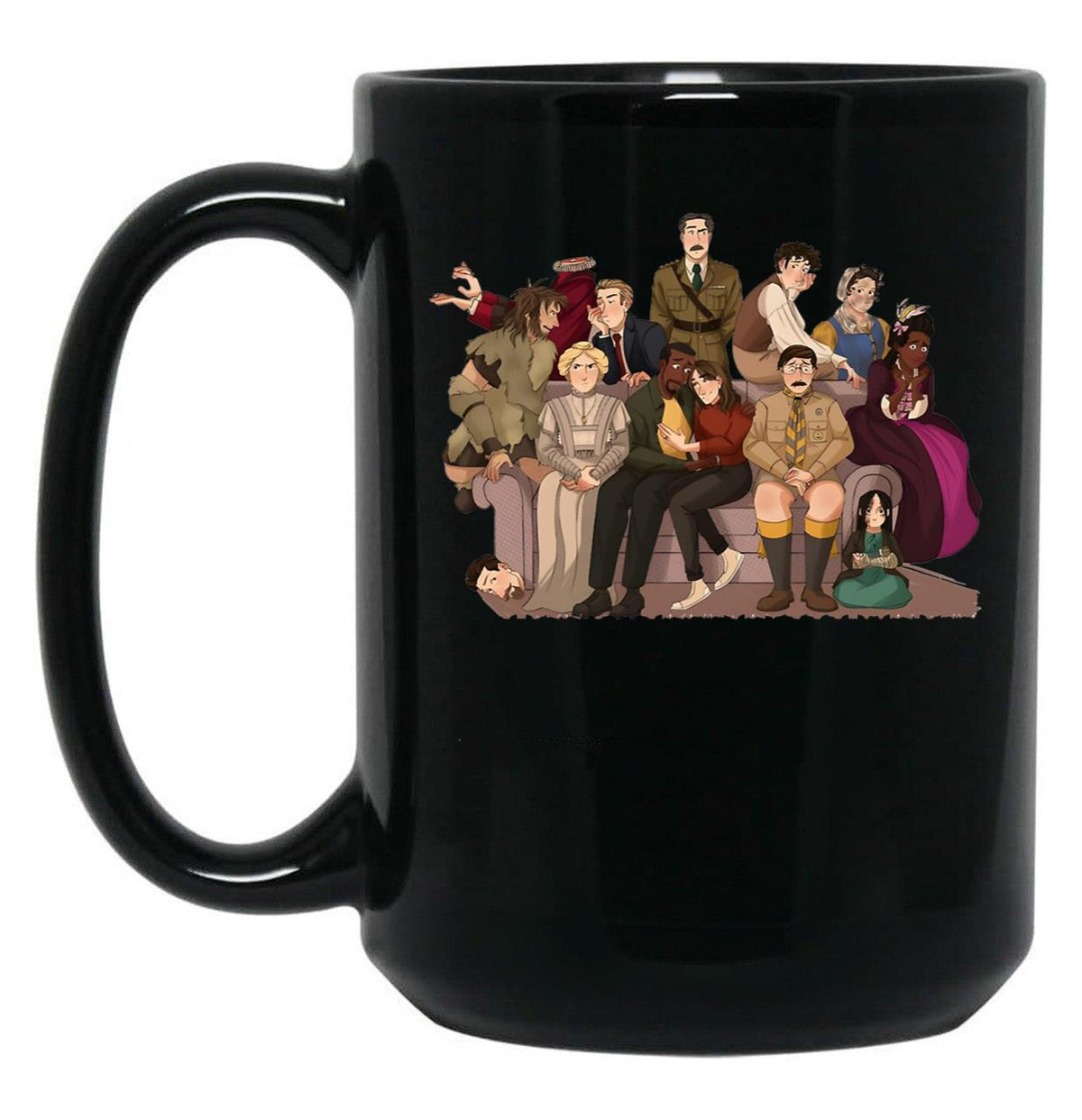 BBC Ghosts My Family Black Coffee Mug, Gift Coffee Mug - Black