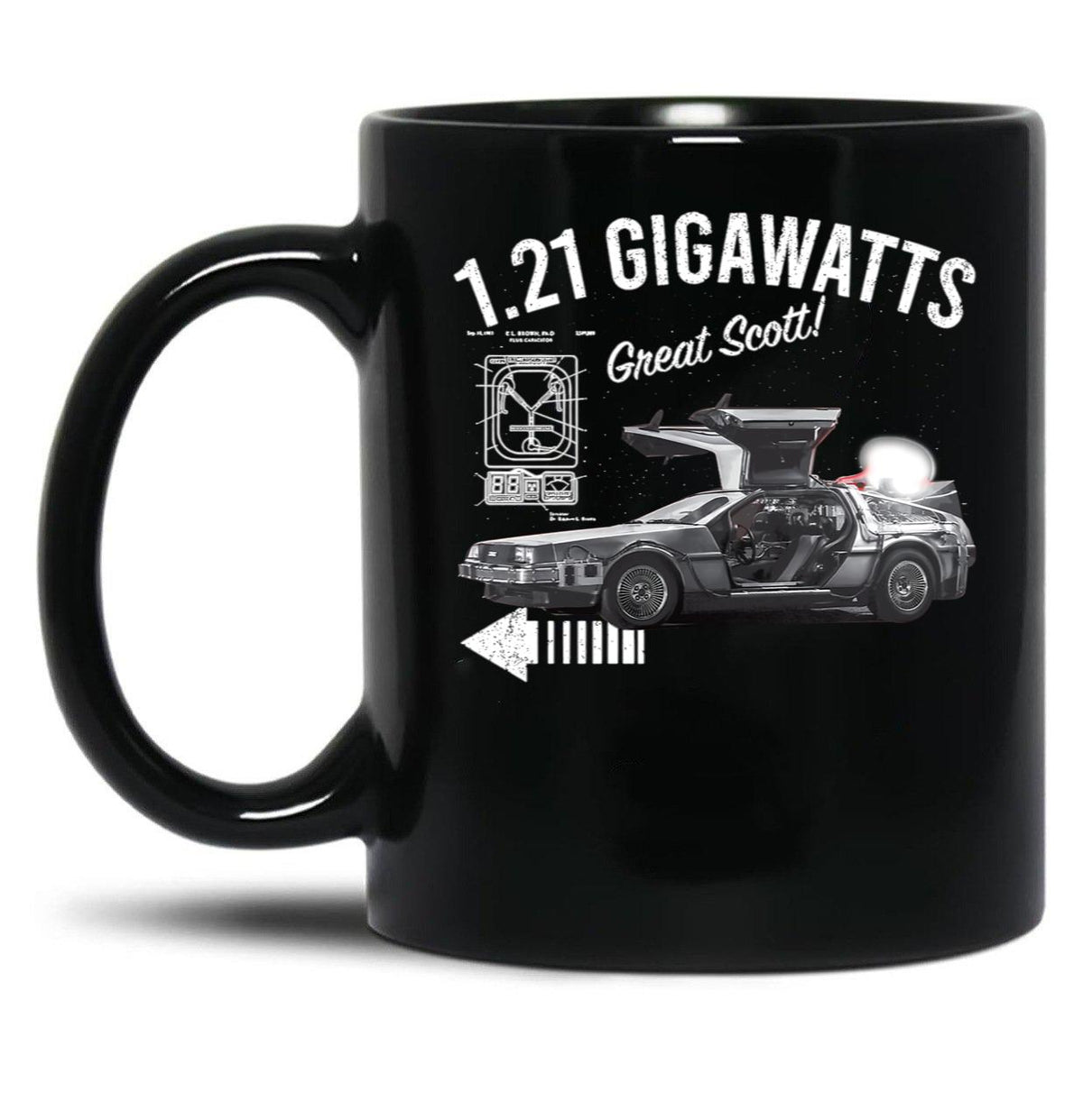 Back to The Future 1 Black Coffee Mug, Gift Coffee Mug