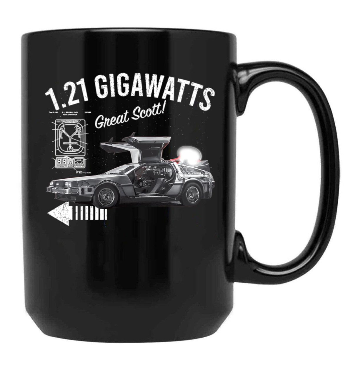 Back to The Future 1 Black Coffee Mug, Gift Coffee Mug