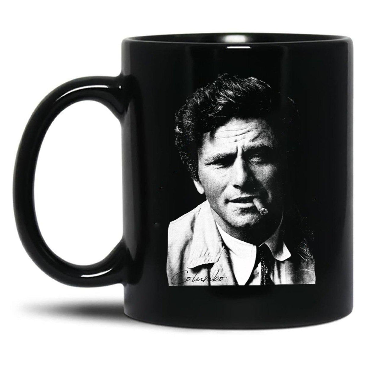 Columbo Portrait Black Coffee Mug, Gift Coffee Mug