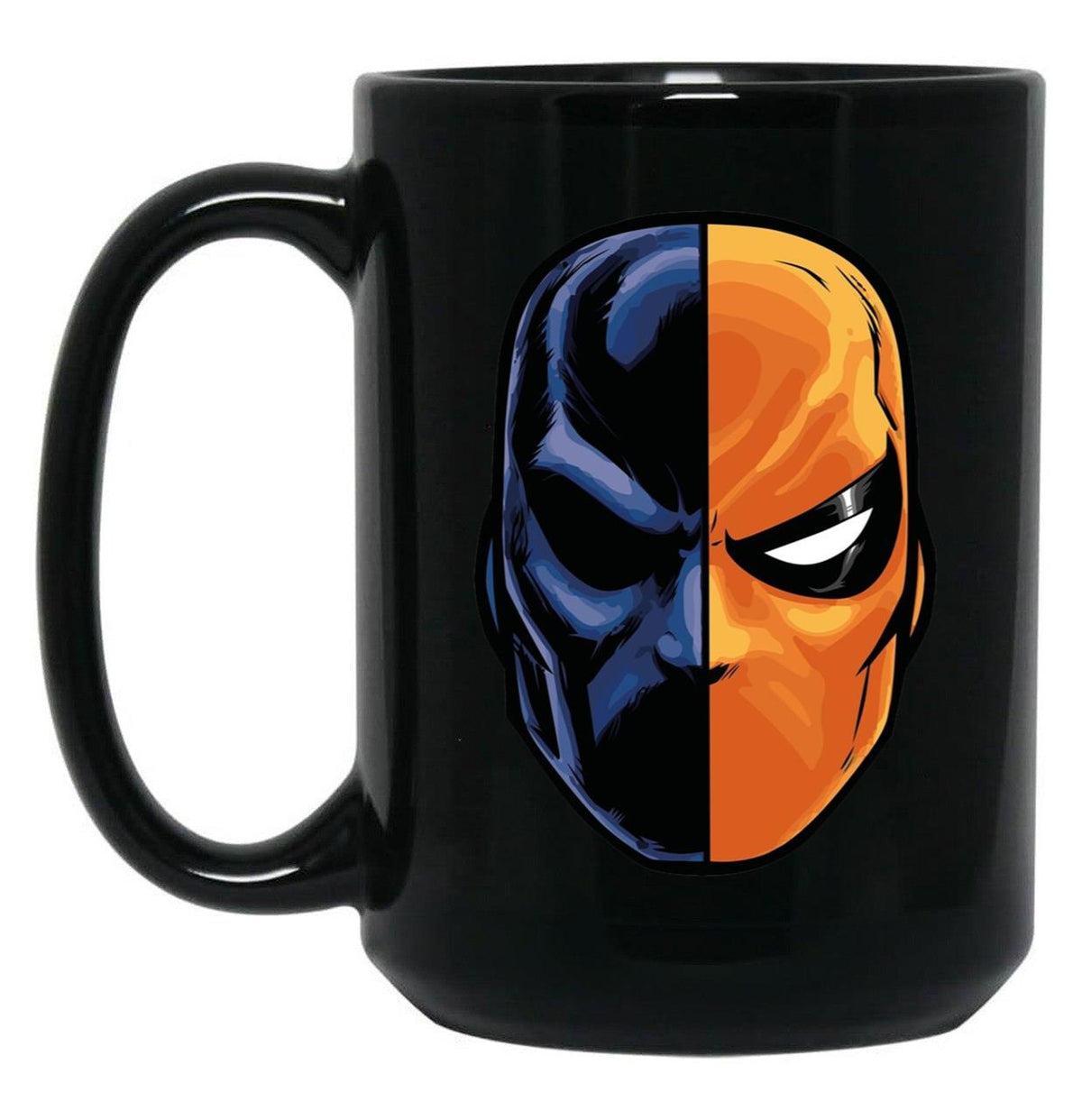 Deathstroke - Mask (More Detail) Black Coffee Mug, Gift Coffee Mug - Black