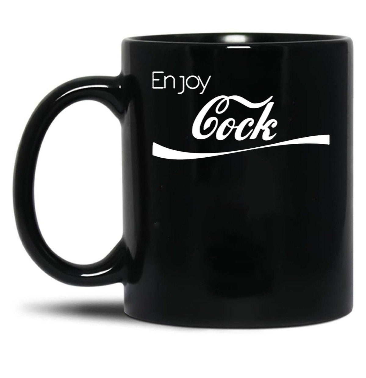 Enjoy Cock Funny Parody Essential Black Coffee Mug, Gift Coffee Mug