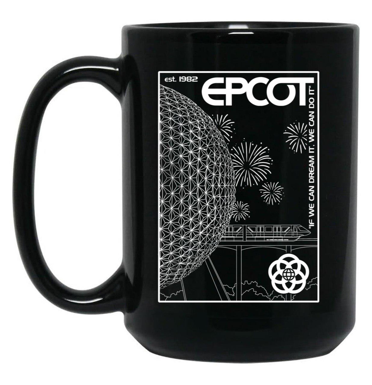 Epcot Center. Black Coffee Mug, Gift Coffee Mug - Black