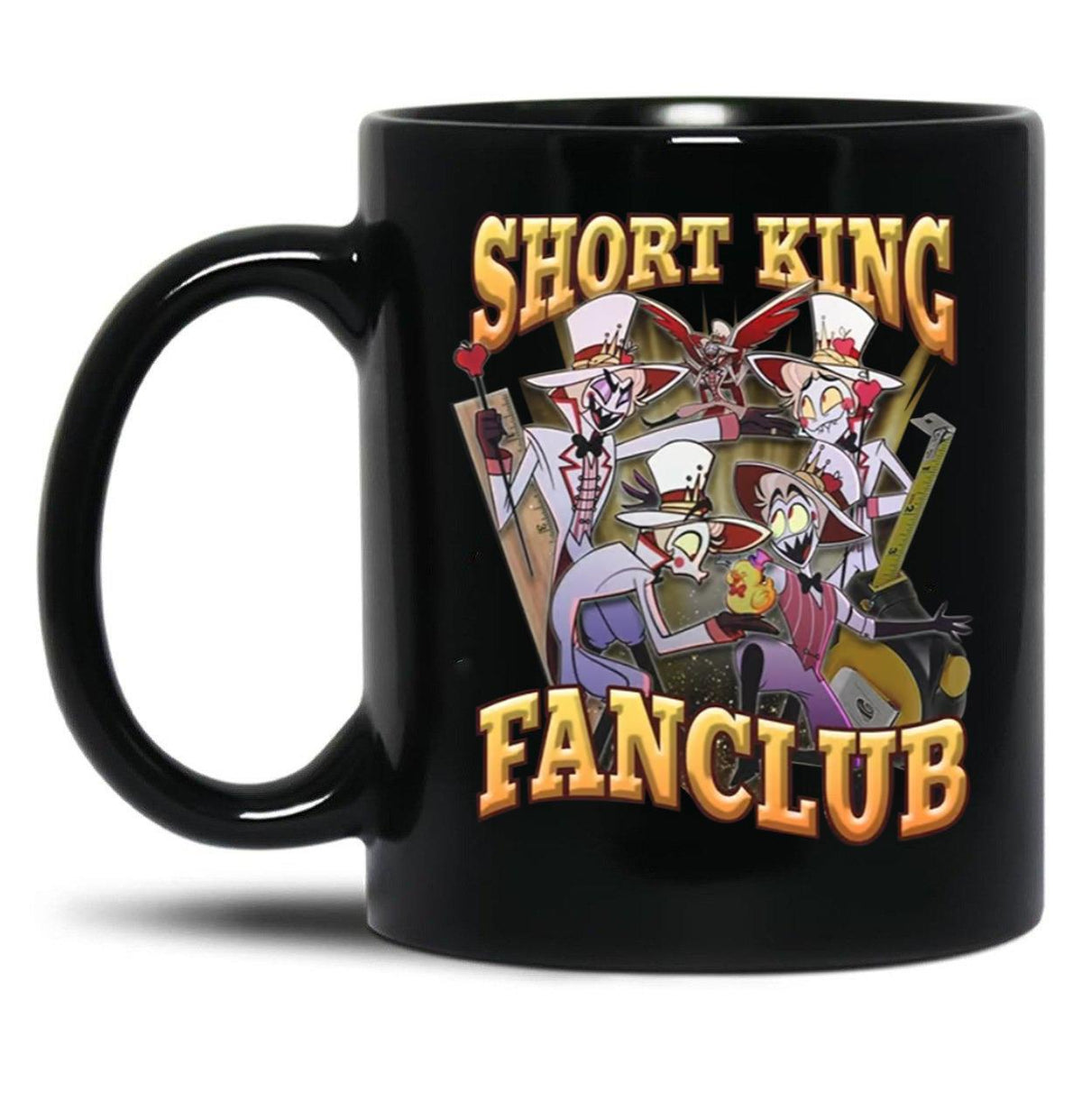 Fanclub Lucifer Short King Hazbin Hotel Characters Black Coffee Mug, Gift Coffee Mug