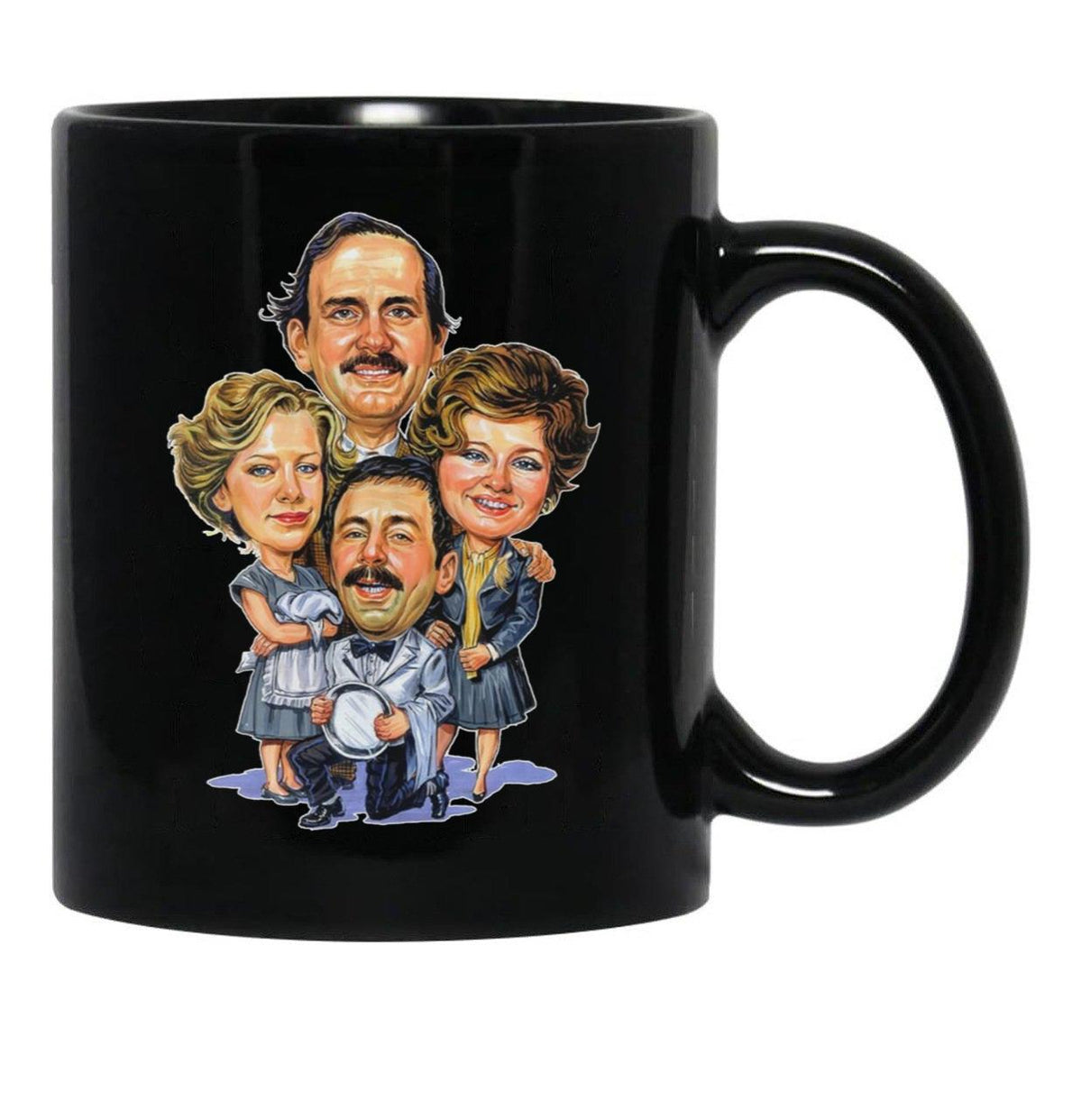 Fawlty Arts Towers Tv Series Characters Funny Design Black Coffee Mug, Gift Coffee Mug - Black