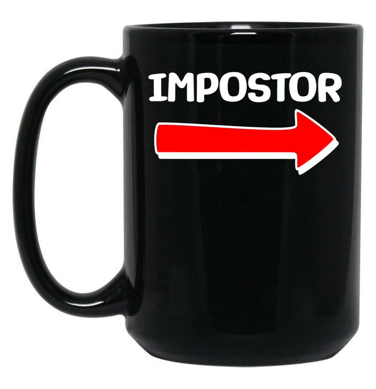 Funny Impostor Arrow -Among Us Black Coffee Mug, Gift Coffee Mug - Black