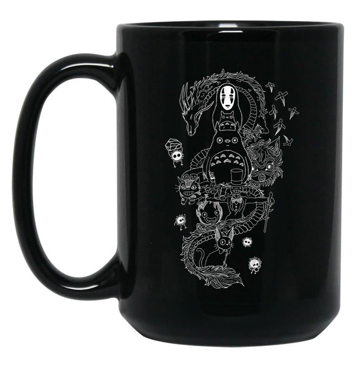 Ghibli Studios Family Black Coffee Mug, Gift Coffee Mug - Black