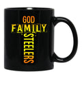 God Family Steeler Black Coffee Mug, Gift Coffee Mug - Black