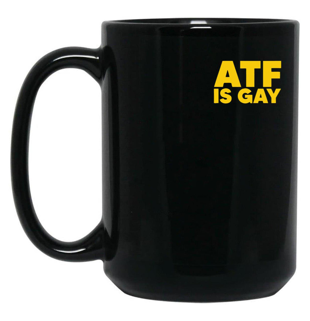 HTY AHS ATF is Gay Human Rights Equality Pride Pocket Print Black Coffee Mug, Gift Coffee Mug - Black