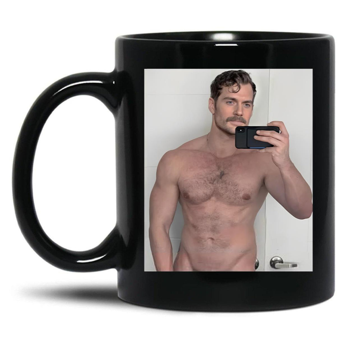 Henry Cavill Selfie Black Coffee Mug, Gift Coffee Mug