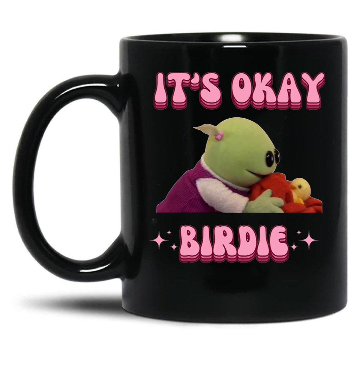 It's Okay Birdie Nanalan Wonderful Girl Black Coffee Mug, Gift Coffee Mug