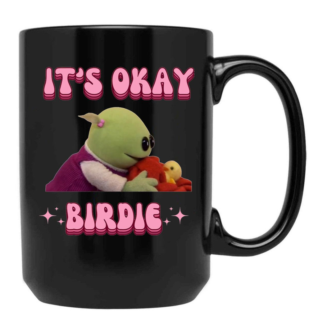 It's Okay Birdie Nanalan Wonderful Girl Black Coffee Mug, Gift Coffee Mug