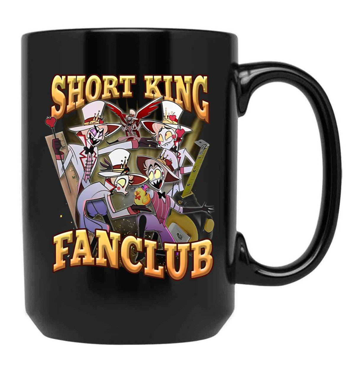 Lucifer Short King Fanclub - Hazbin Hotel Essential Black Coffee Mug, Gift Coffee Mug