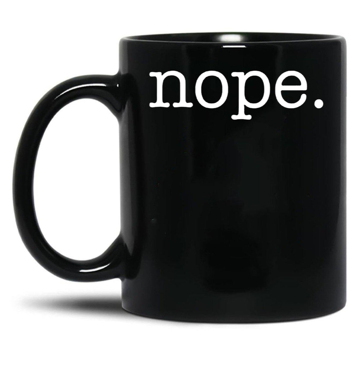Nope Funny Minimalist Sarcastic Design Black Coffee Mug, Gift Coffee Mug