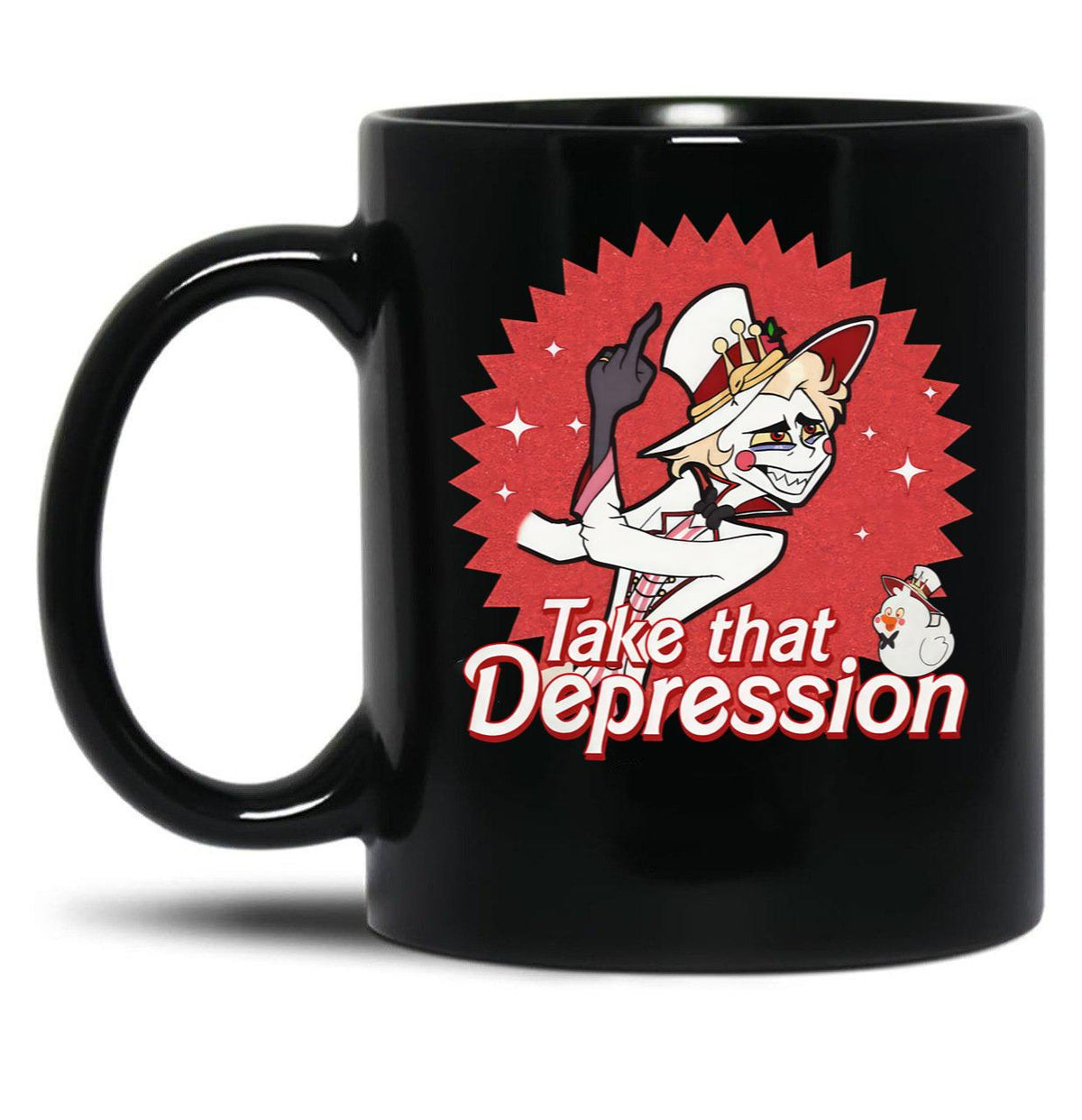 TAKE That Depression Black Coffee Mug, Gift Coffee Mug