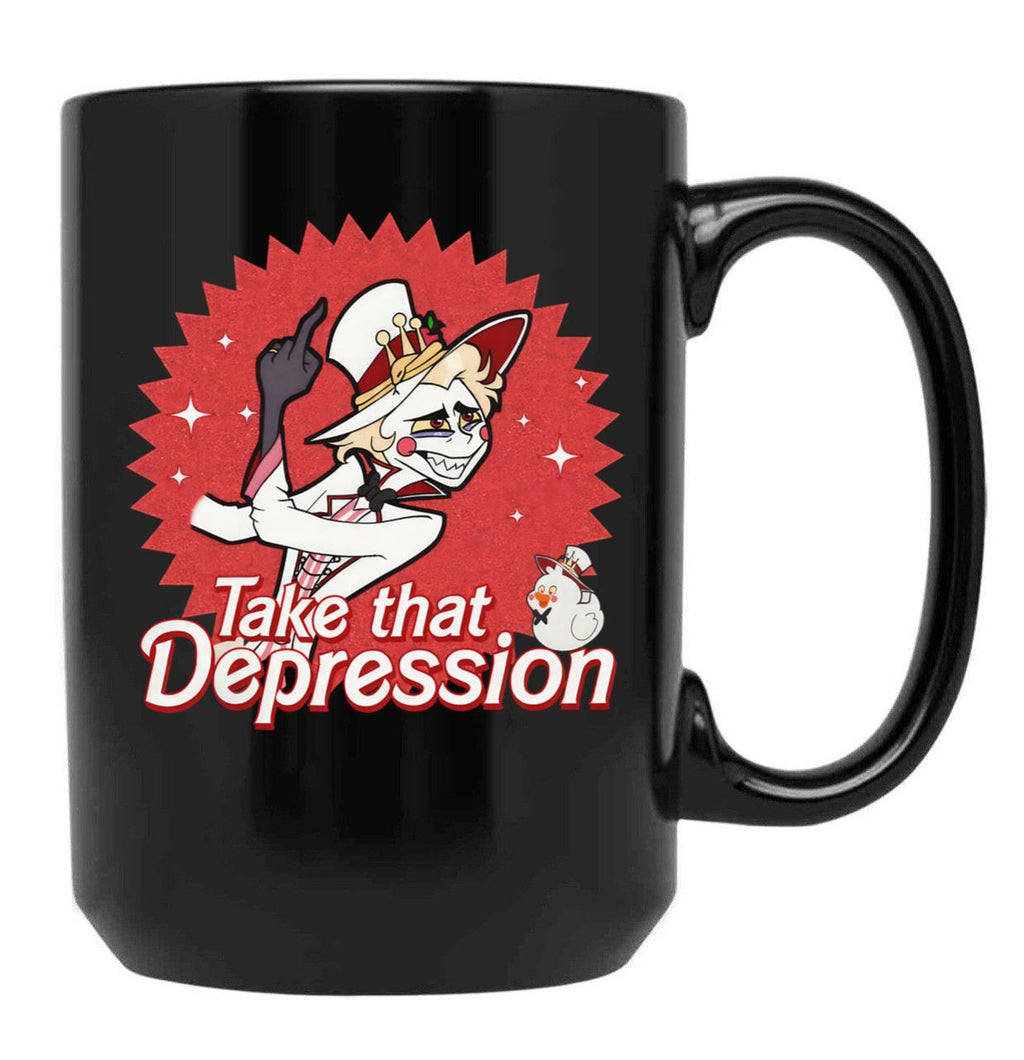 TAKE That Depression Black Coffee Mug, Gift Coffee Mug
