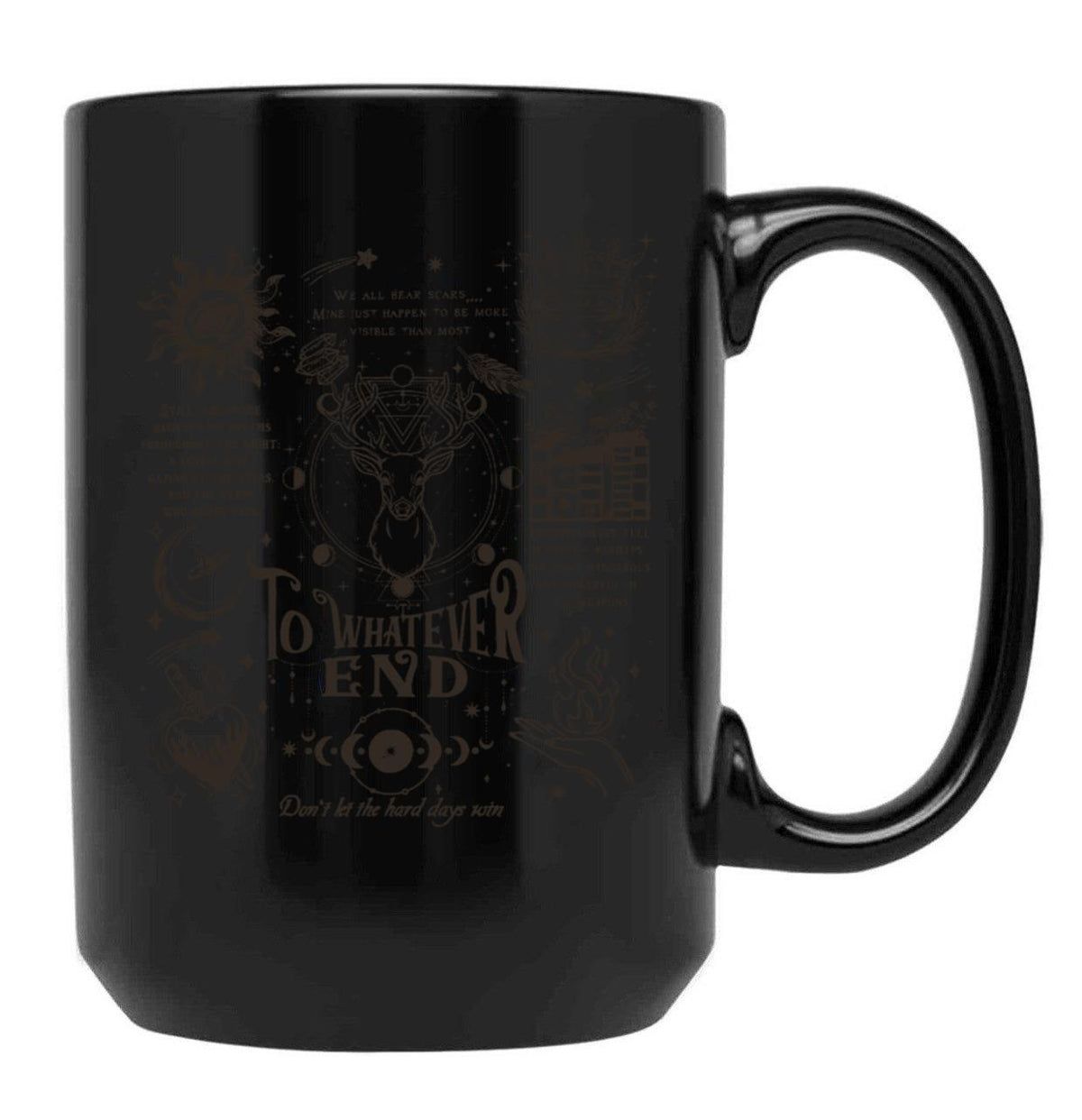 to Whatever End Throne of Glass Black Coffee Mug, Gift Coffee Mug